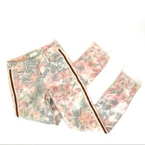 MOTHER THE LOOKER ANKLE FRAY FLORAL RAC JEANS 24